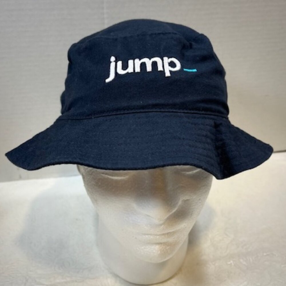 JUMP Bucket Embroidered Sun Hat Cotton Navy Blue One Size
